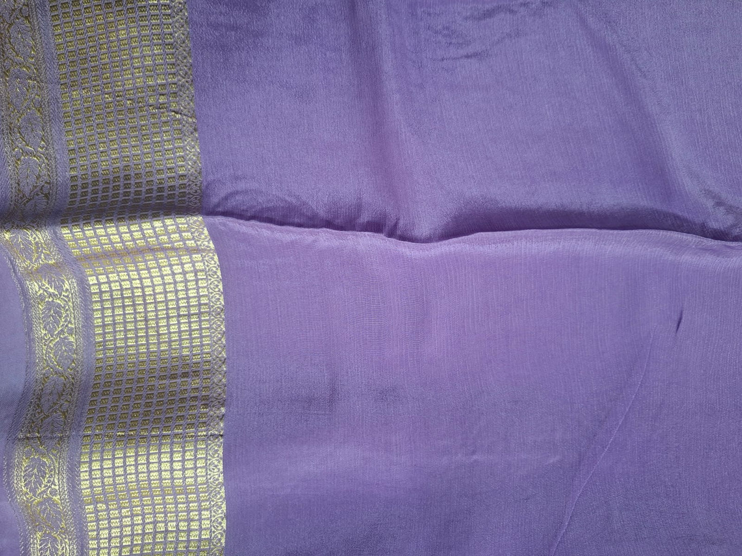 pastel lavender georgette  crape with motif saree