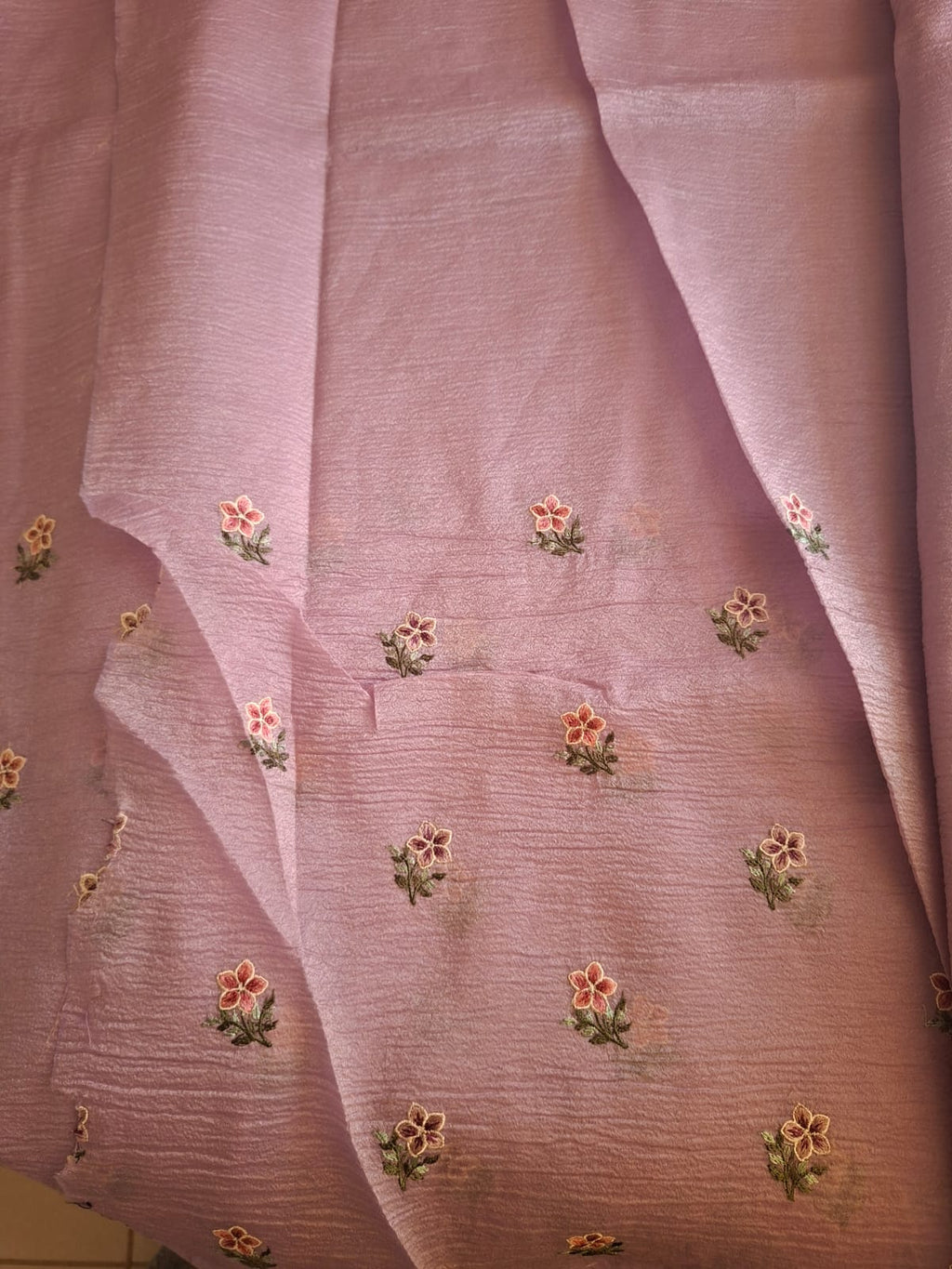 lavender crush semi silk cut work saree