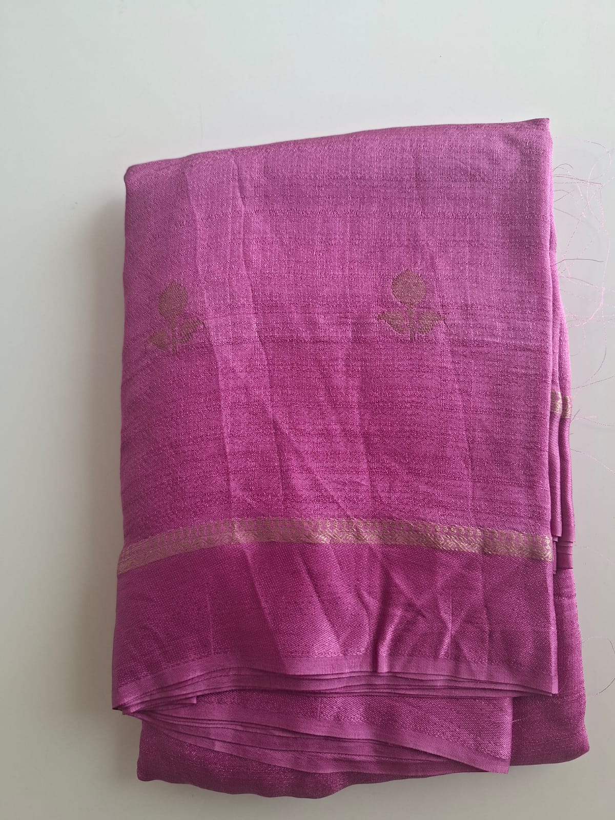 lavender viscose kaddi fabric with satin border saree