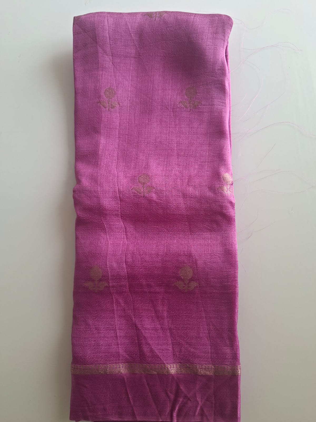 lavender viscose kaddi fabric with satin border saree