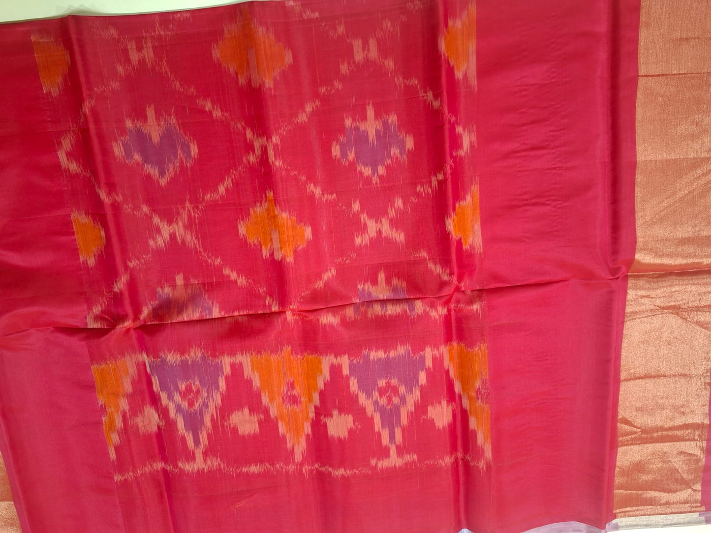 pochampalli ikat semi silk saree-lavender