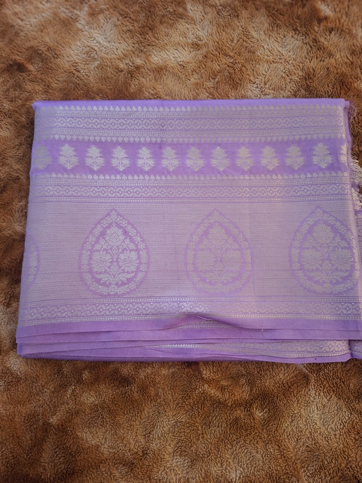 Lavender pure raw mango silk saree