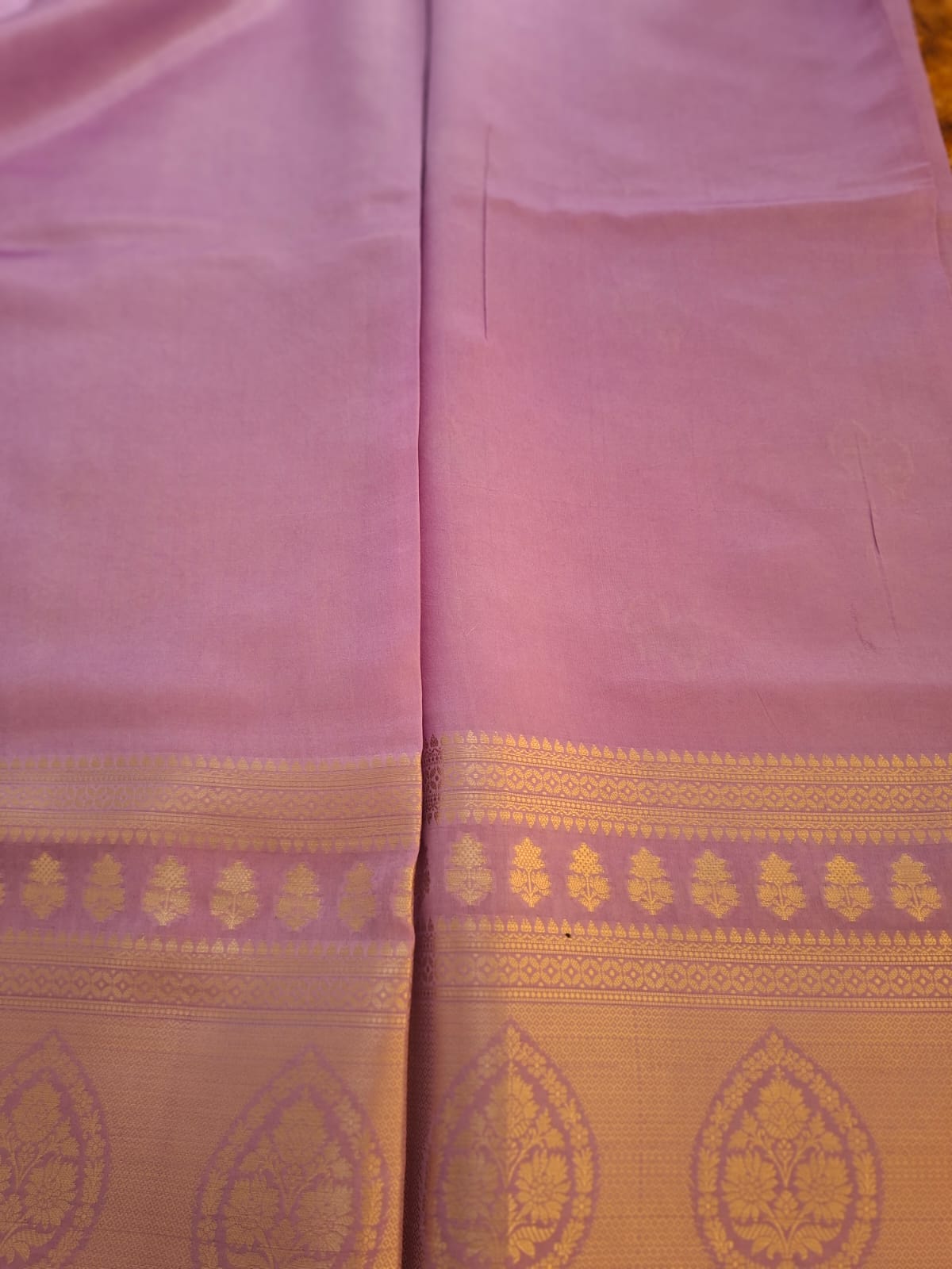Lavender pure raw mango silk saree