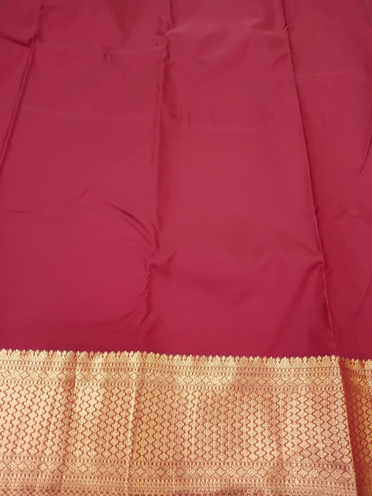 marron semi silk  with kanchi border saree