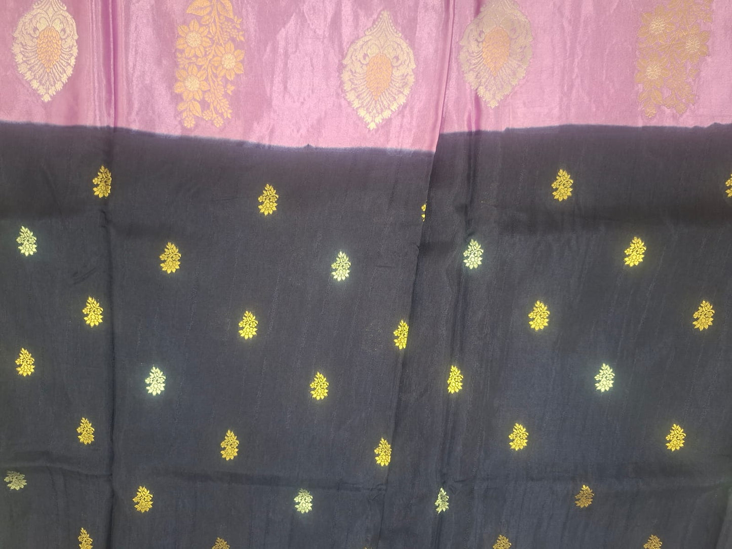 navy blue mashru satin saree
