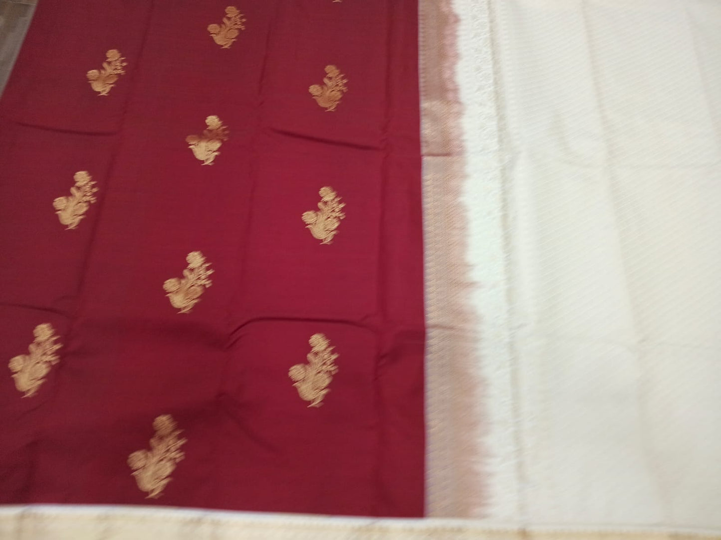 brown semi silk saree