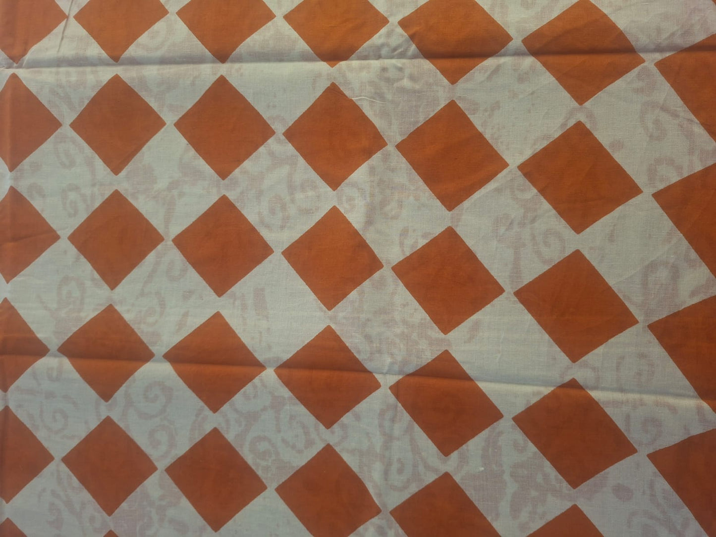 orange  bagru  mul- mul cotton saree