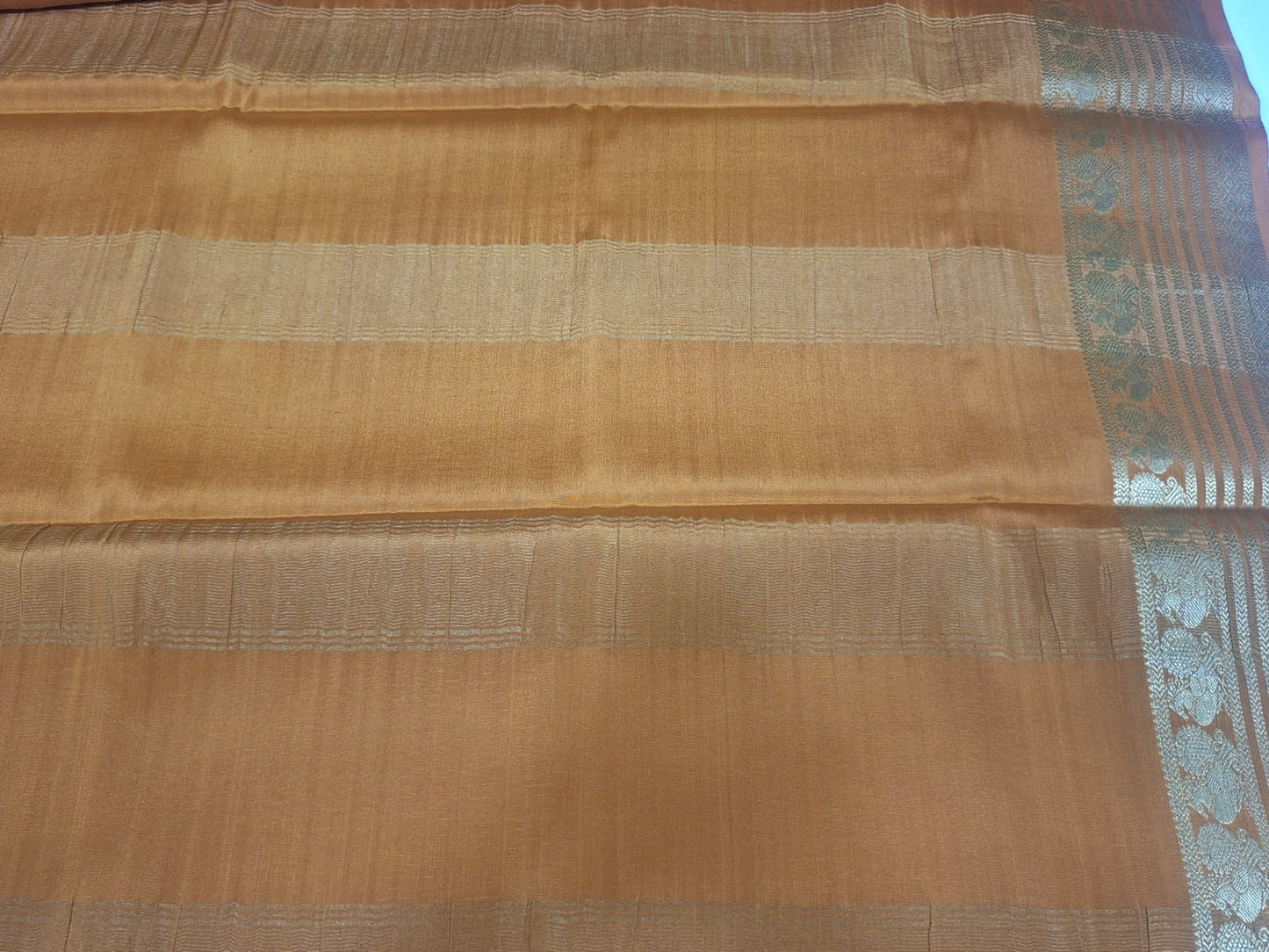 orange pure mysore silk saree