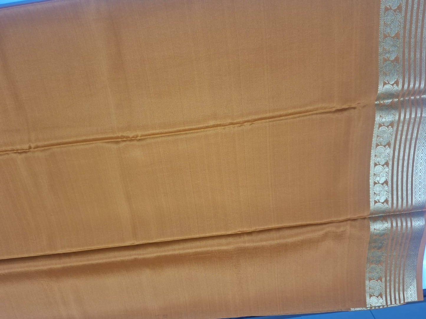 orange pure mysore silk saree