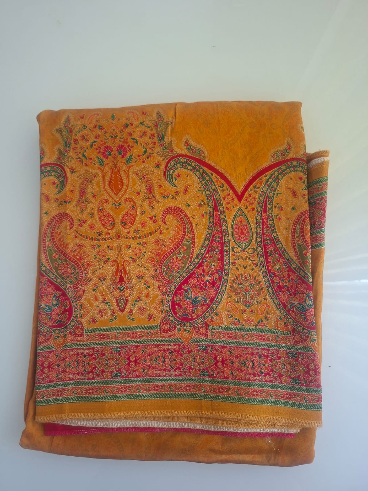 Orange pashimna saree