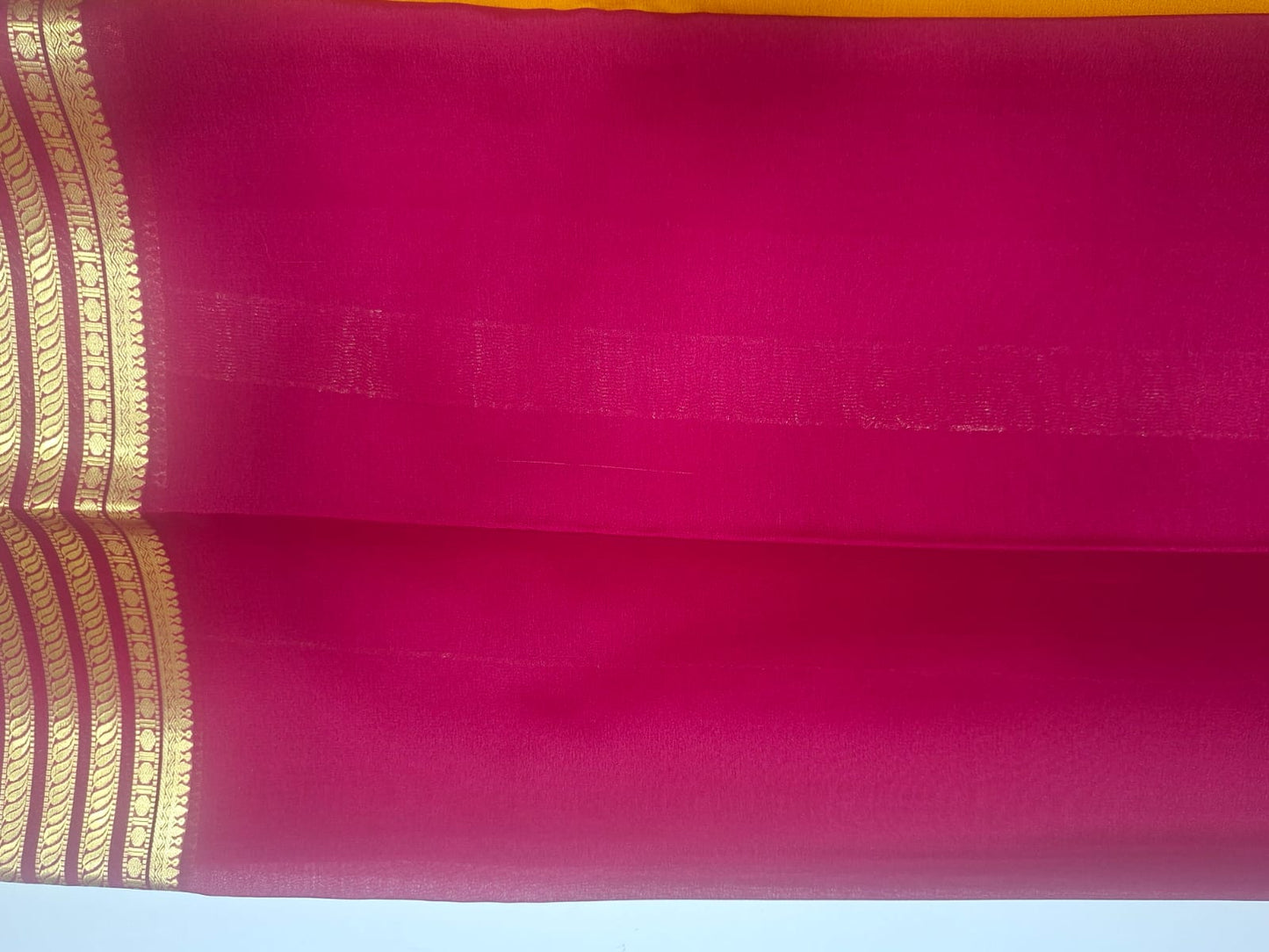 orange small mango pure mysore silk saree