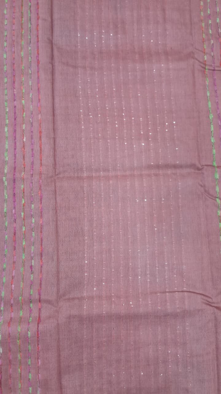 pink kota semi silk saree