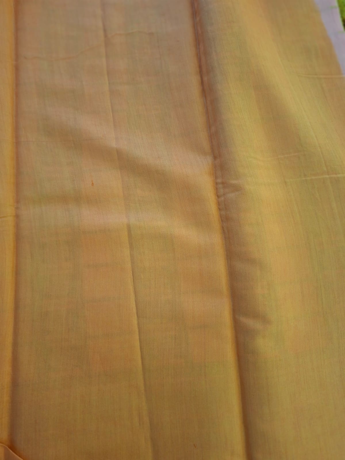 Baby pink pure chininya raw mango silk saree