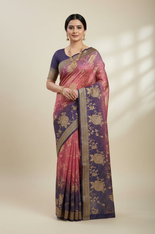 Fabric with floral pattern on a white background