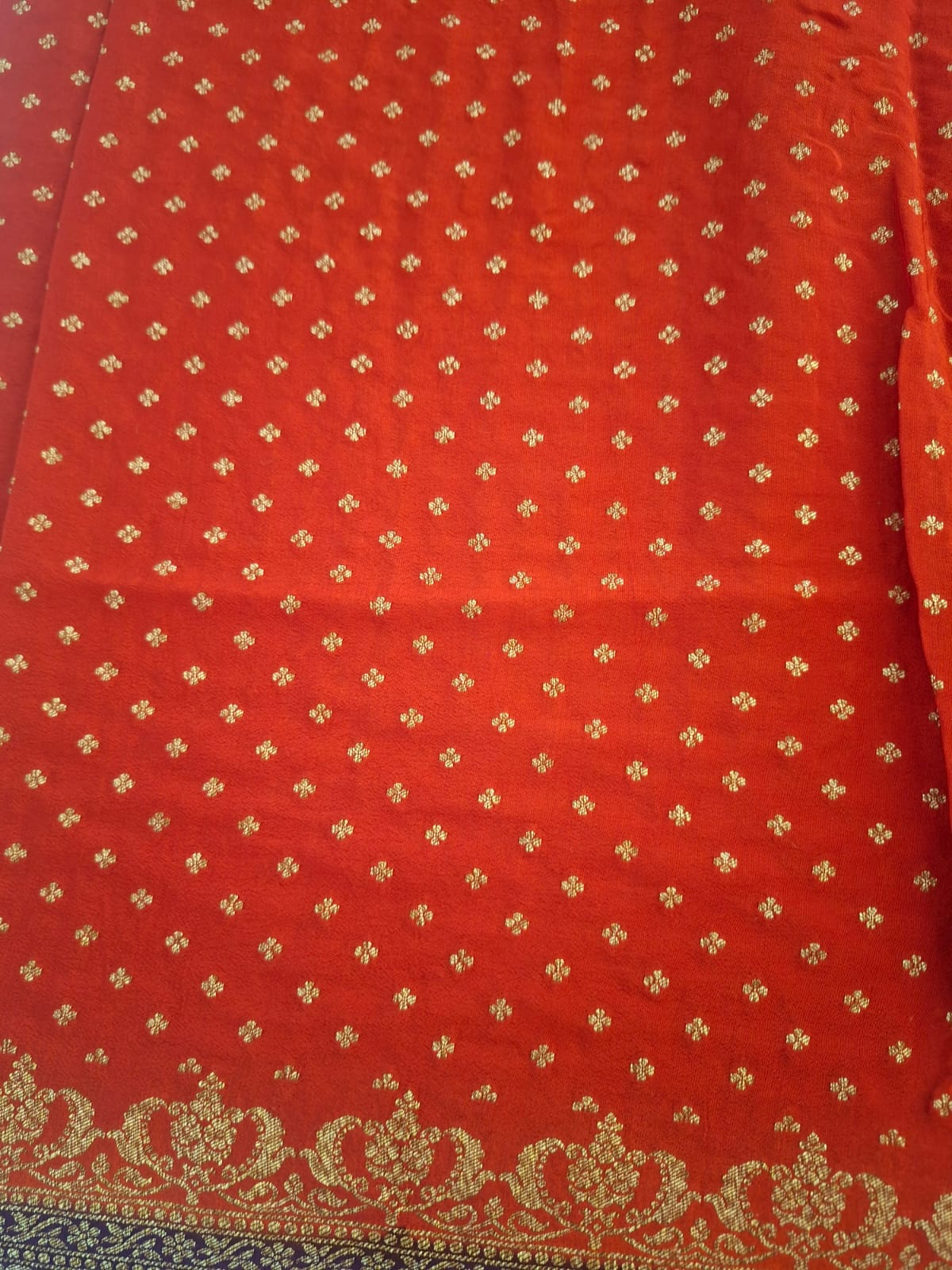 red pure kaddi crepe 1000 butta saree
