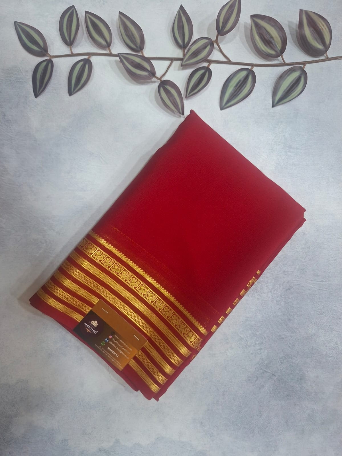 red pure mysore silk saree