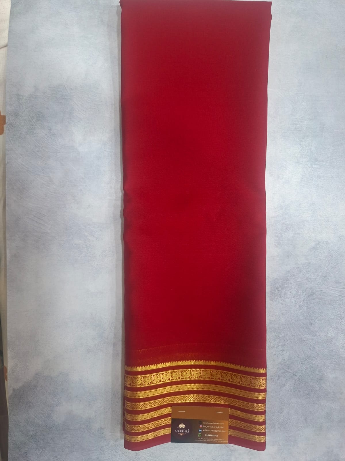 red pure mysore silk saree