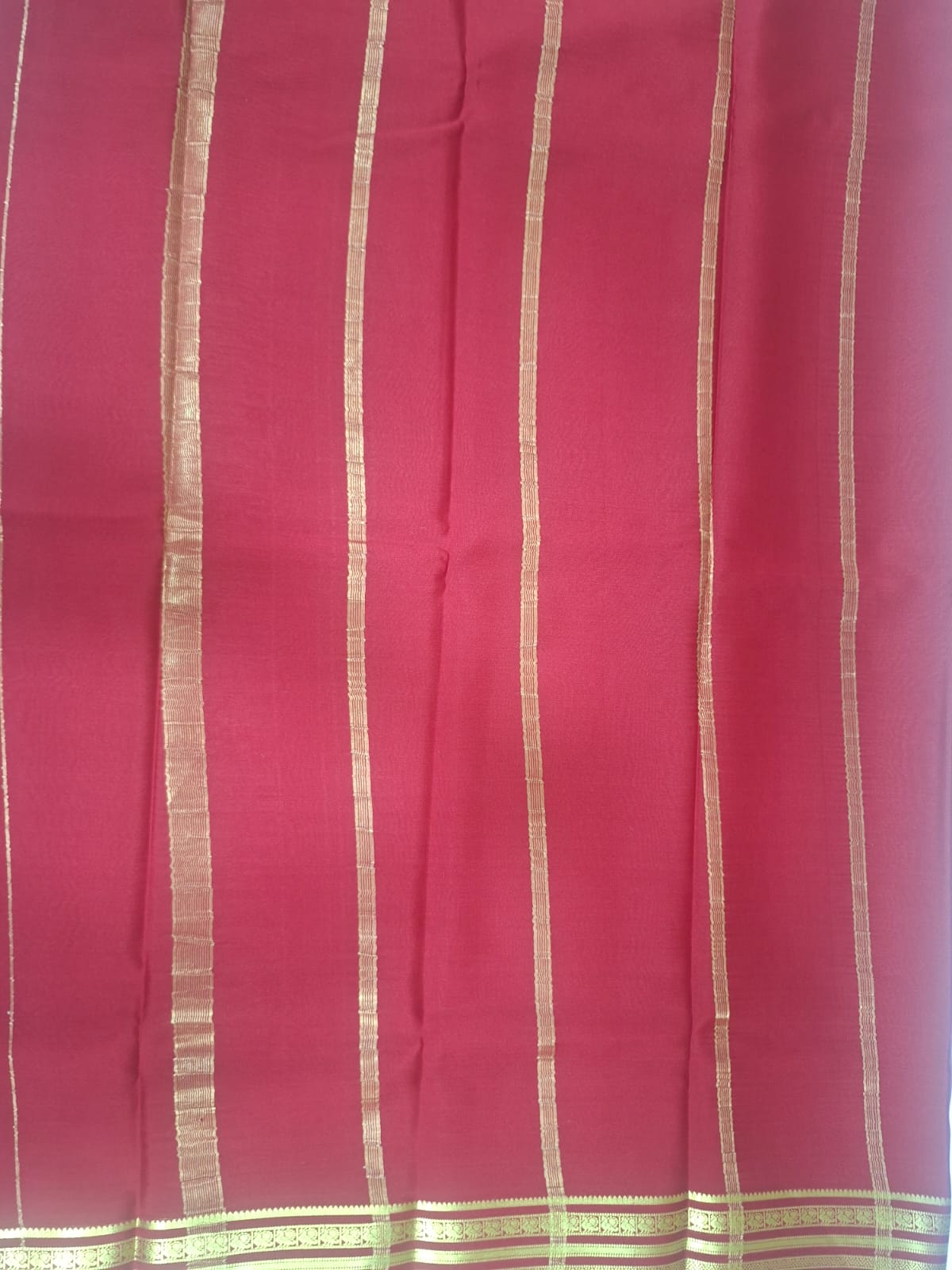 red pure mysore silk saree