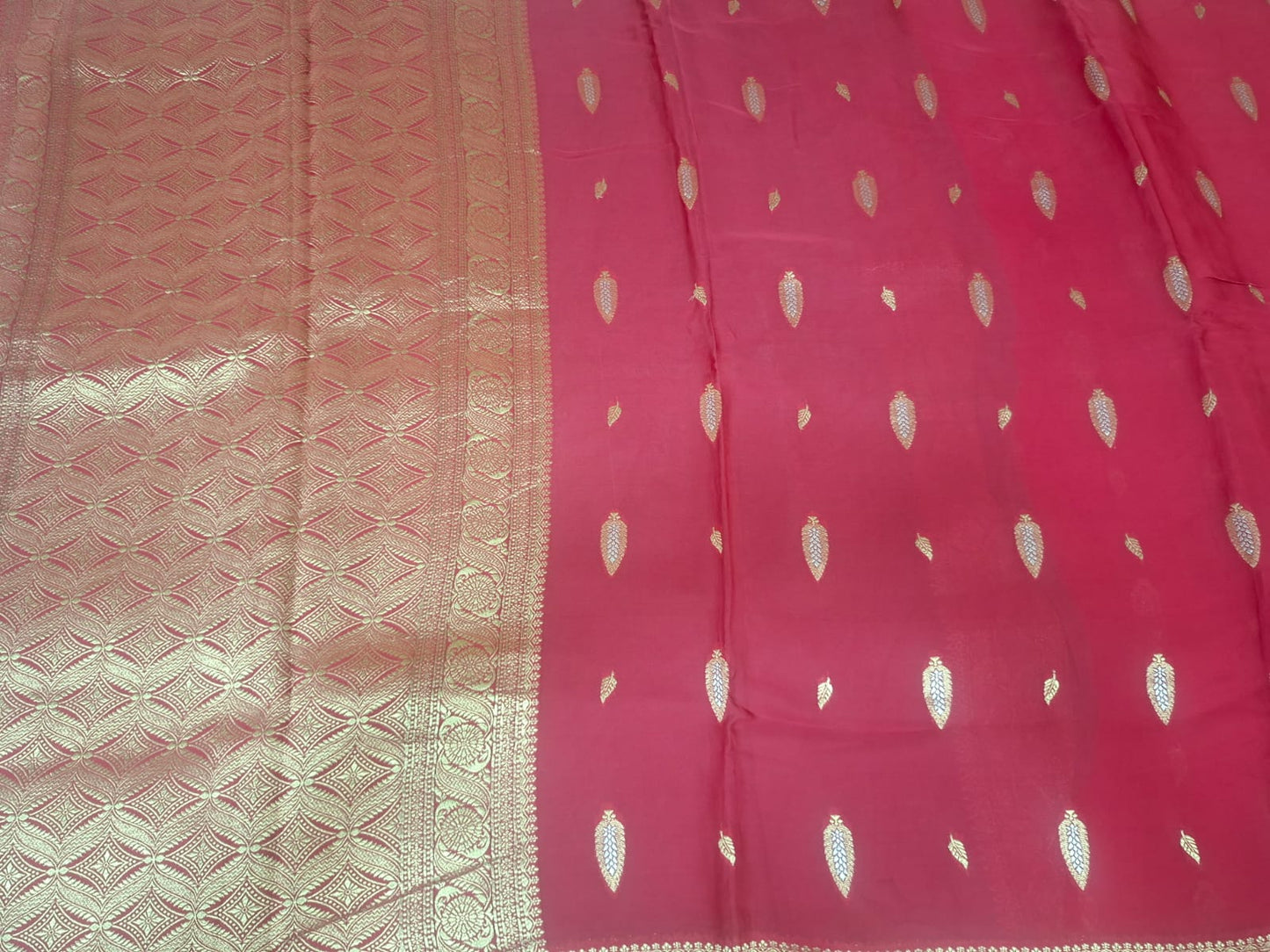 red mashru satin saree