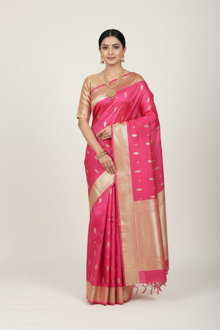 red mashru satin saree