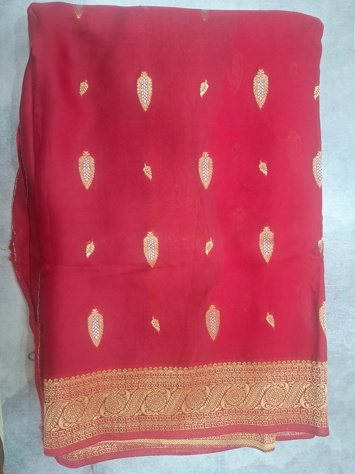 red mashru satin saree