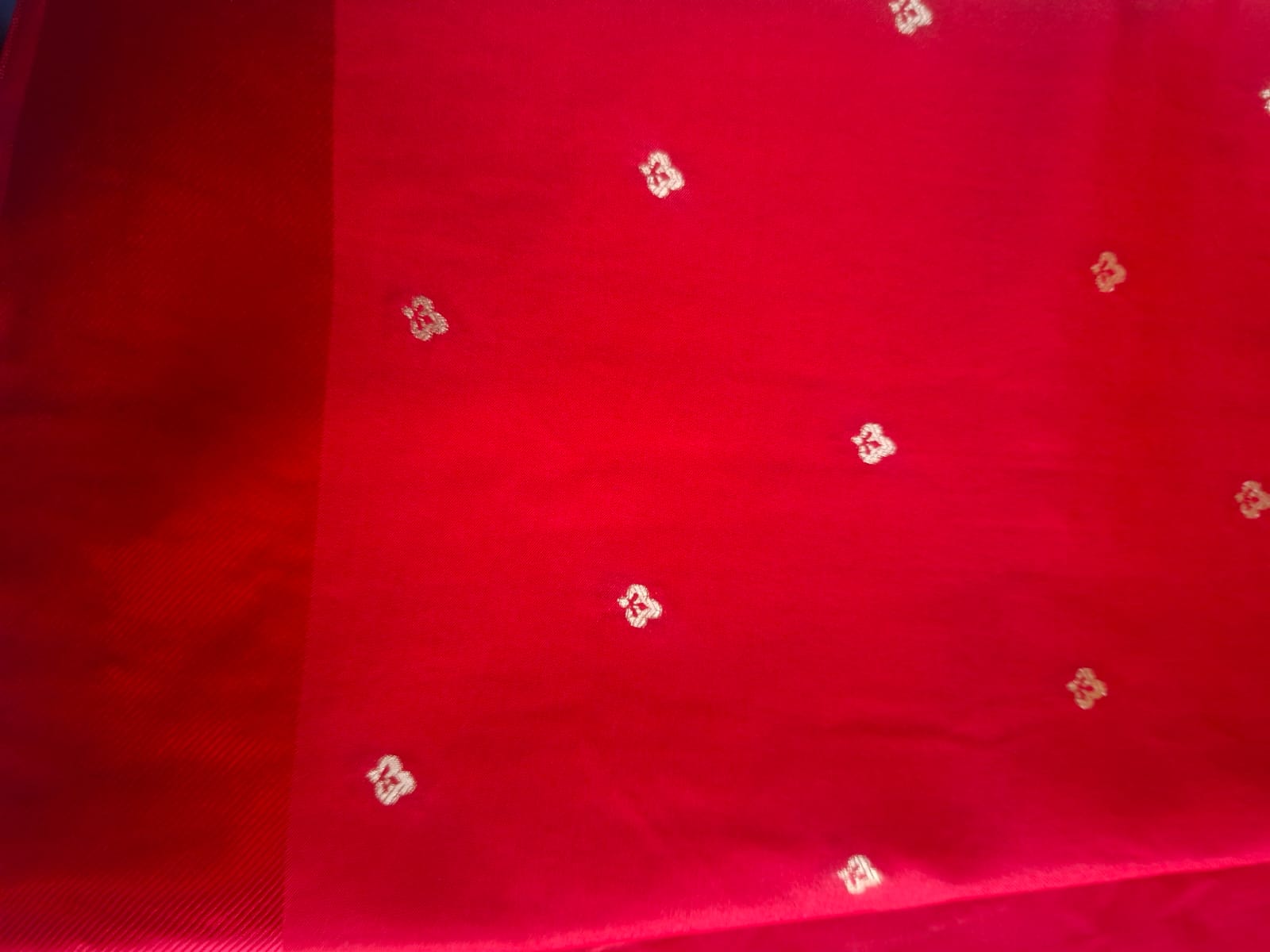 red banarasi raw mango with satin border saree