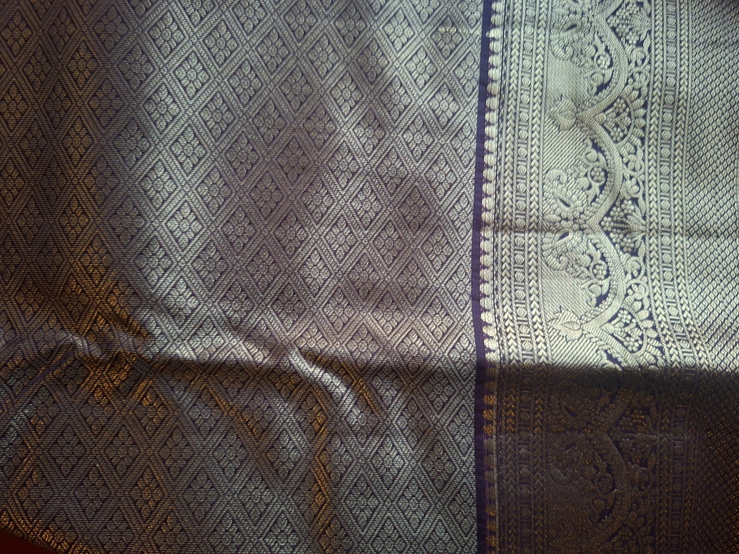 rust orange semi kanchi saree 102