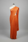 orange with copper zari semi georgette tikki 1