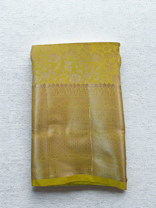 yellow semi silk saree 2