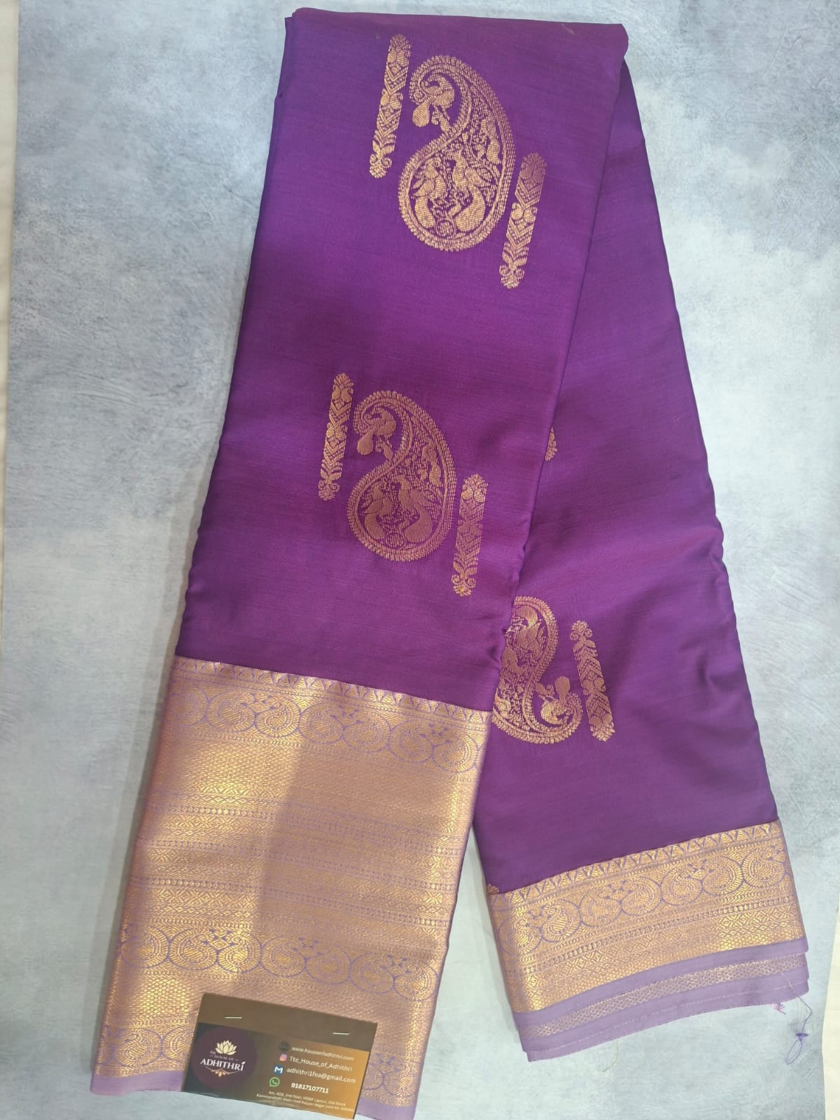 lavender semi  silk saree