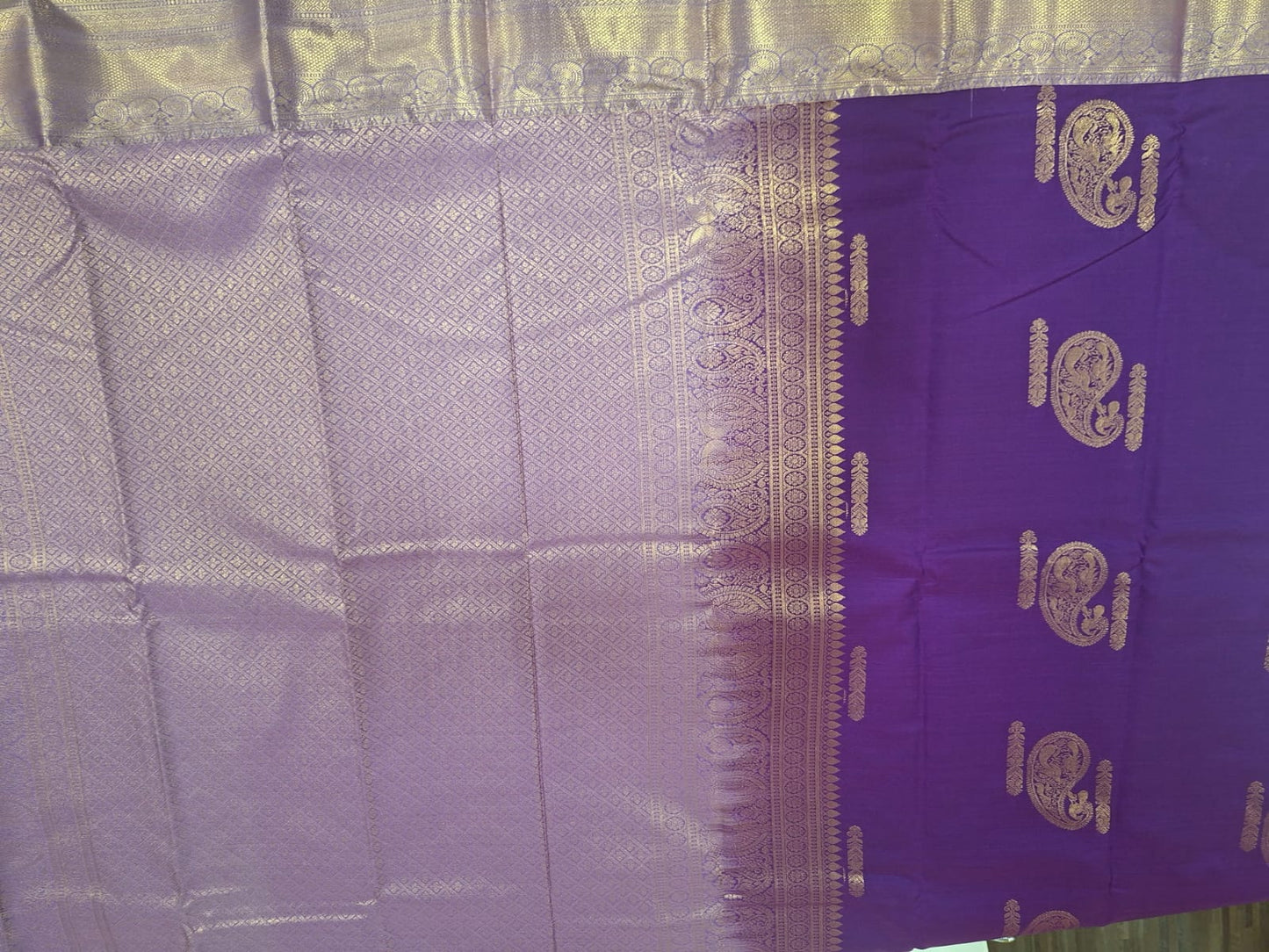 lavender semi  silk saree