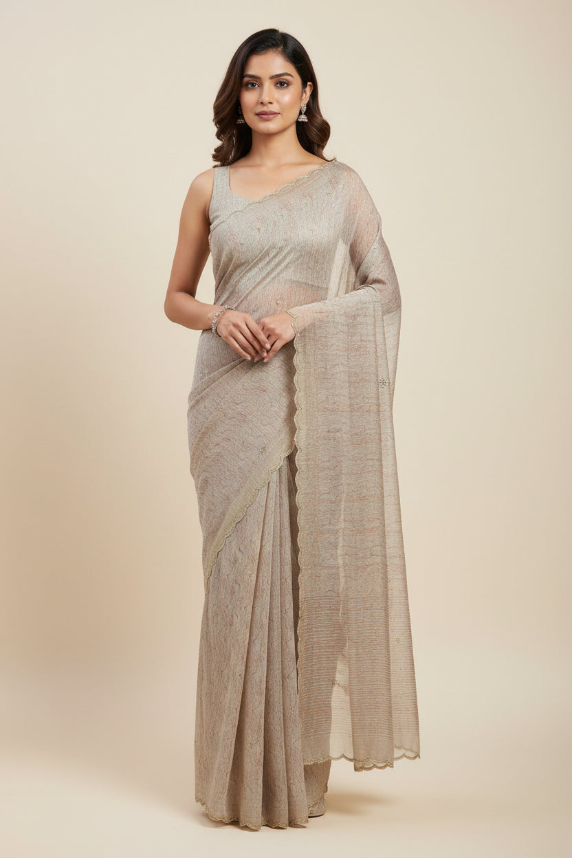 Folded fabric on a textured brown surface