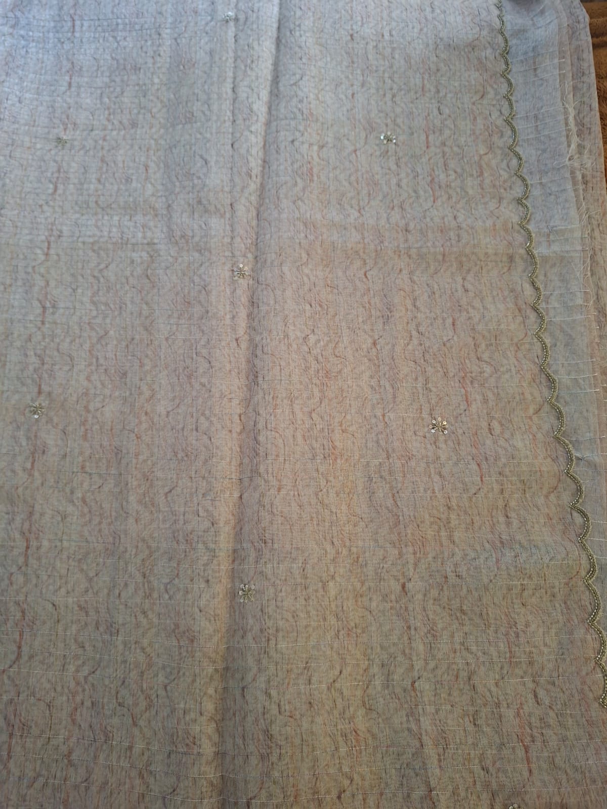 cream semi  tussur silk saree