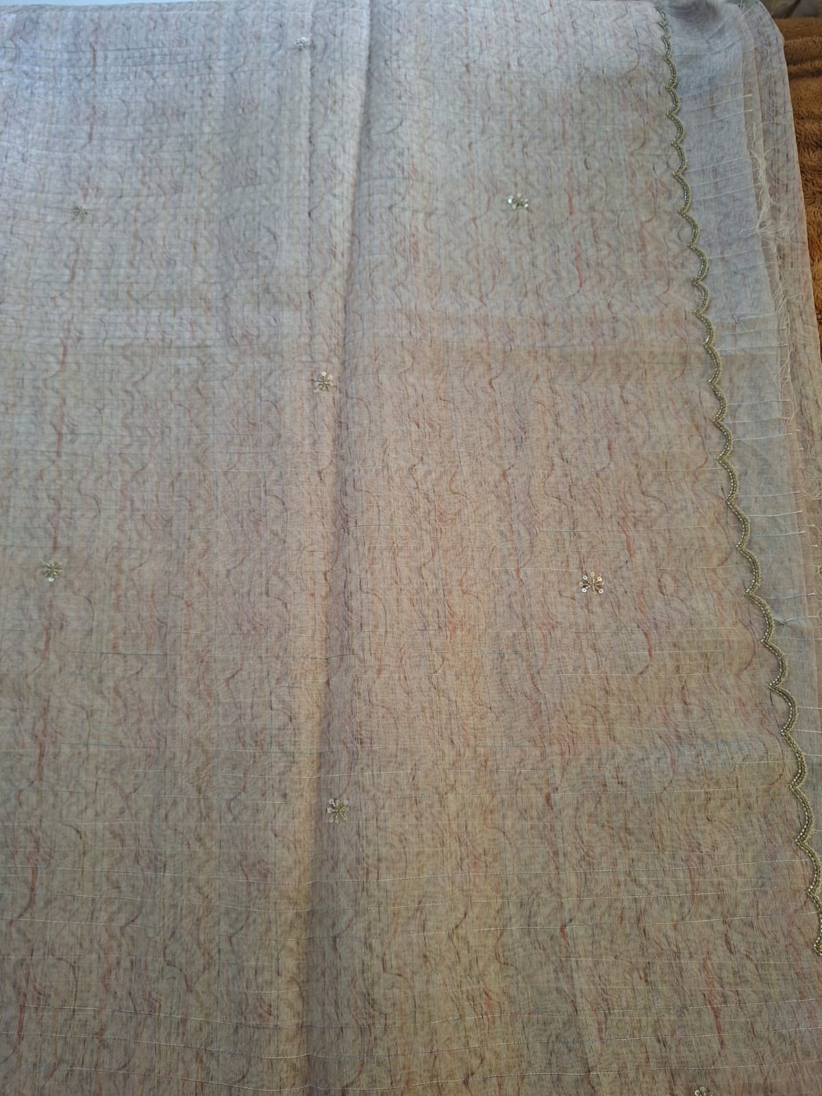 cream semi  tussur silk saree