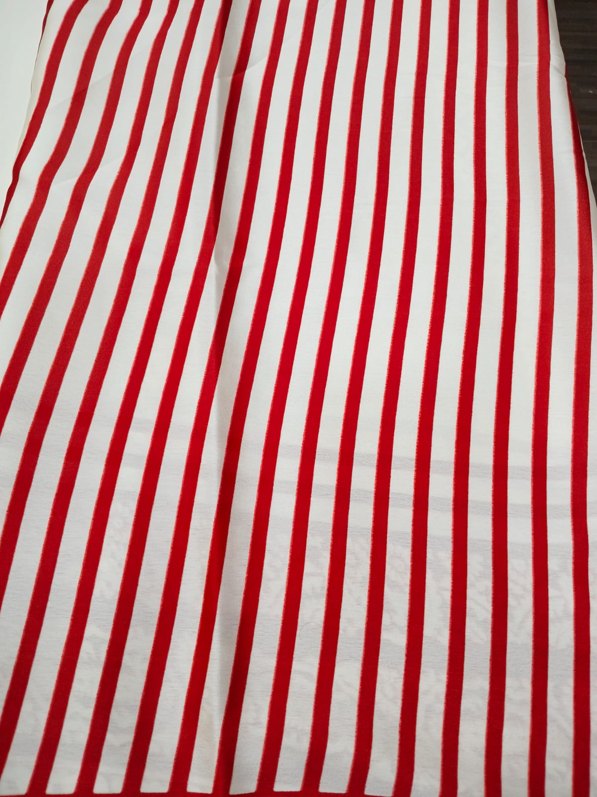 white with red satin saree