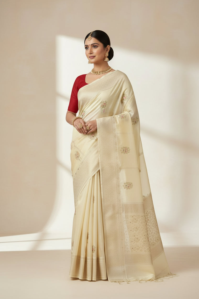 cream raw mango tissue with stripes