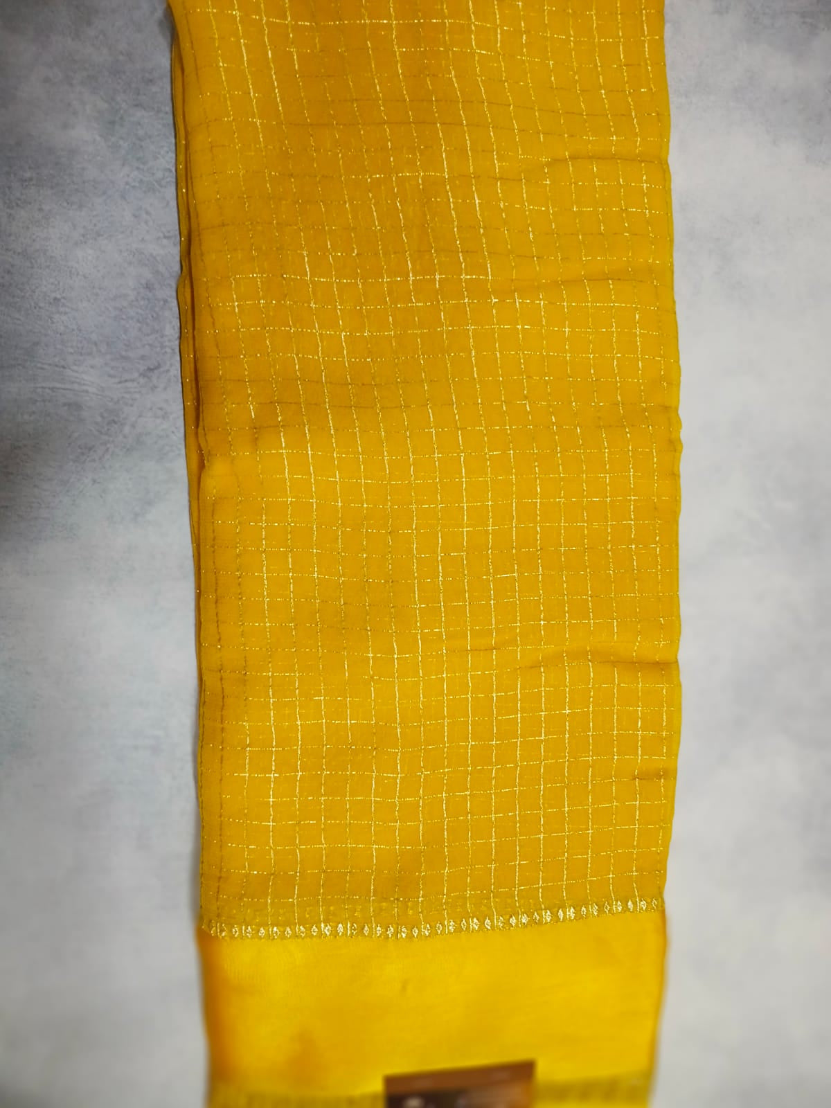 viscose georgette satin border-yellow
