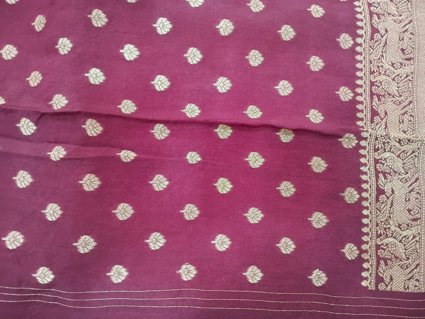 red ajrak modal silk saree